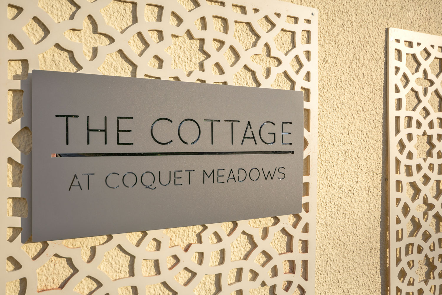 Exterior Sign at the Cottage at Coquet Meadows